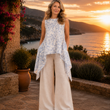 The Breeze Ensemble Blouse - Blue Pattern