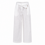 The Wrapline Linen Trouser - White