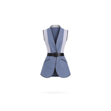 Edges Belted Vest - Dark & Light Gray