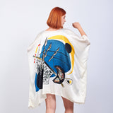 Short Kimono Pareo Mulberry Silk - Kandinsky Little Worlds 2