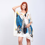 Short Kimono Pareo Mulberry Silk - Kandinsky Little Worlds 2