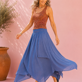Crinckle FreeSize Skirt - Indigo