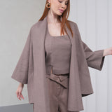 The Duality Linen Jacket - Coffee