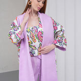 The Duality Linen Reversible Jacket - Lavender Paisley