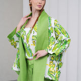 The Duality Linen Reversible Jacket - Green Paisley