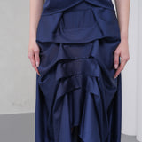 The Vanguard Skirt Silk - Midnight Navy