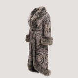 Merino Felt Fox Full Fur Coat - Endo Gray