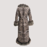 Merino Felt Fox Full Fur Coat - Endo Gray