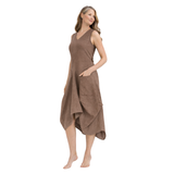 The Juby Linen - Balloon Skirt Dress - Coffee