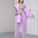 The Duality Linen Reversible Jacket - Lavender Paisley