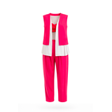 Flow Three Piece Suit Ensemble - Fuchsia & White