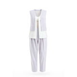 Flow Three Piece Suit Ensemble - Light Gray & White