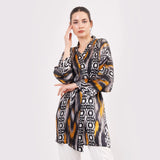 Short Kimono Belted Mulberry Silk - IKAT 8