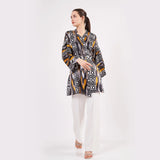 Short Kimono Belted Mulberry Silk - IKAT 8