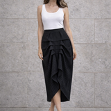 The Vanguard Skirt - Black & White Stripes