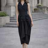 The Tuxedo Dress - Navy & Mustard Stripes