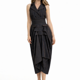 The Tuxedo Dress - Navy & Mustard Stripes