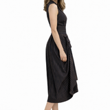 The Tuxedo Dress - Navy & Mustard Stripes