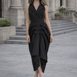 The Tuxedo Dress - Black & White Stripes