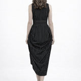 The Tuxedo Dress - Black & White Stripes