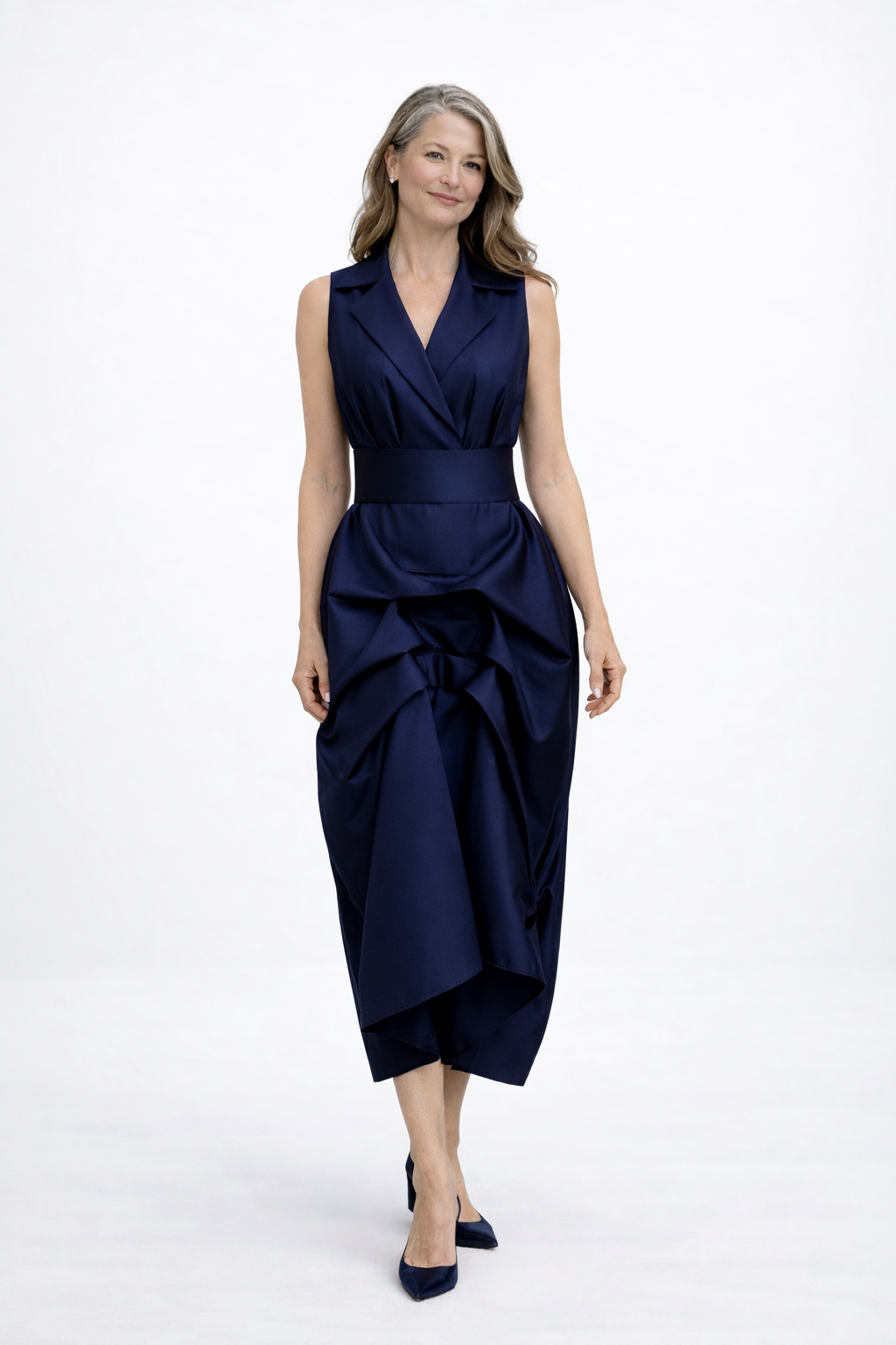 navy blue tuxedo dress long evening Dress,mermaid prom Dress,navy blue prom dress,elegant prom dress,formal evening dress