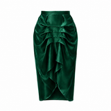 The Vanguard Skirt Silk - Emerald Green
