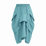 The Collar Linen Skirt - Teal