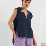 Star Shirt - Reversible Navy Lilac