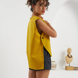 The Peak Shirt - Reversible Navy & Gold Stripes