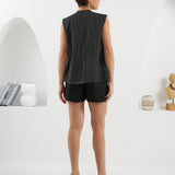 The Shark Vest - Reversible Black & White Stripes