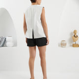 The Shark Vest - Reversible Black & White Stripes