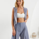 Collar-Elle Vest - Light & Dark Gray