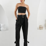 The Corset Crop Top - Black