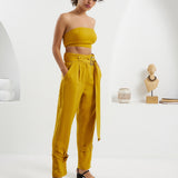 The Corset Crop Top - Mustard
