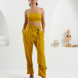 The Corset Crop Top - Mustard