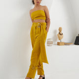 The Corset Crop Top - Mustard