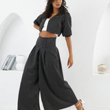 The Palazzo Pants - Black & White Stripes