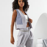 V Button Vest - Dark & Light Gray