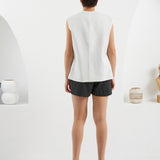 The Yacht Vest - Reversible Black & White Stripes