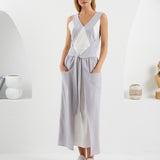 The Double Curve Dress - Light Gray White