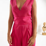 The Arrow Jumpsuit - Fuchsia
