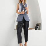 Edges Belted Vest - Dark & Light Gray