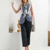 Edges Belted Vest - Dark & Light Gray