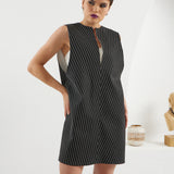 Pear Reversible Dress - Striped Black & White