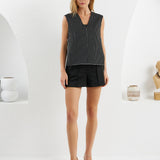 The Peak Shirt - Reversible Black & White Stripes