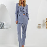 Shawl Suit Blazer & Pants - Dark Gray