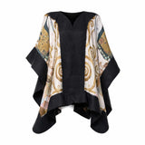 Poncho Mulberry Silk & Merino Handmade Felt -  Black | Klimt Expectation