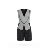 Multi Fold Vest - Gray Black