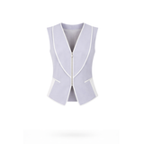 Multi Fold Vest - Light Gray & White