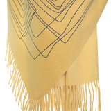 Dimension Fringes Wool Mix Scarf - Mustard